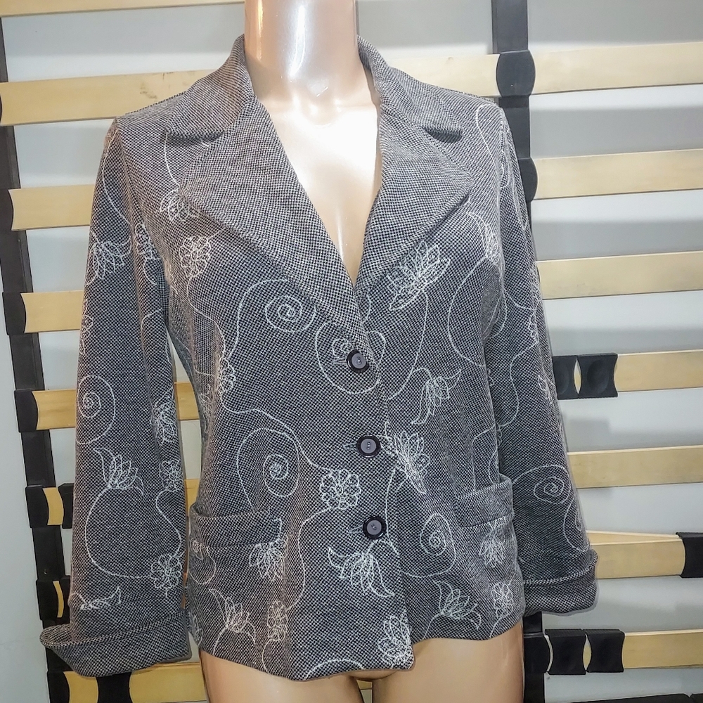 Weekenders Grey Blazer/Jacket w/Embroidered Flower's